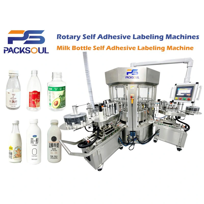 Machine d'étiquetage auto-adhésive pour bouteilles de lait