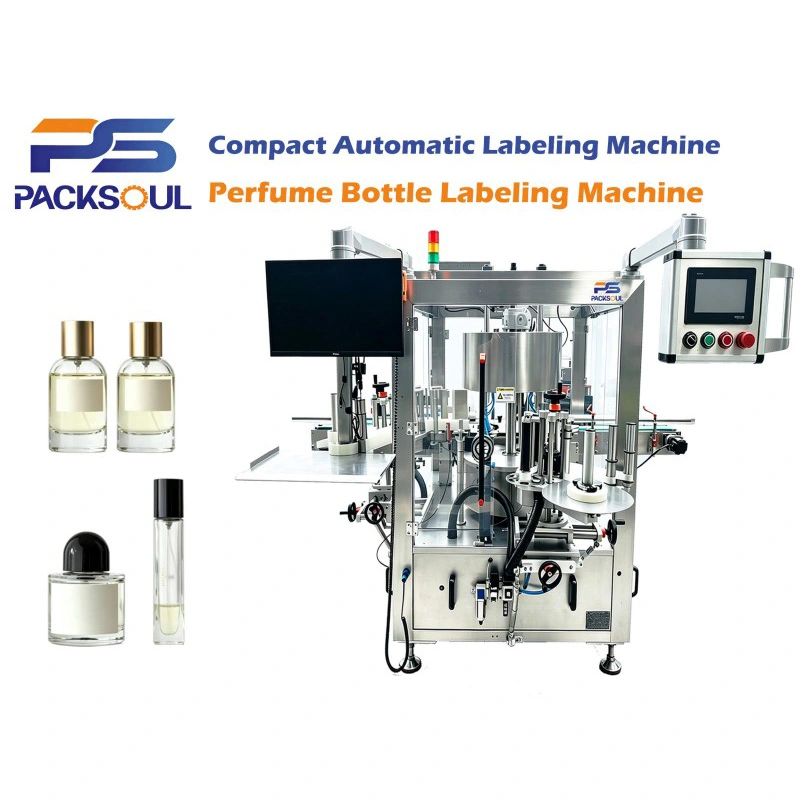 Machine d'étiquetage de bouteilles de parfum